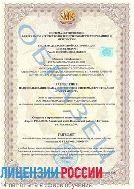 Образец разрешение Щербинка Сертификат ISO 22000